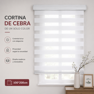 Cortina Cebra Blanca 100 × 200 cm