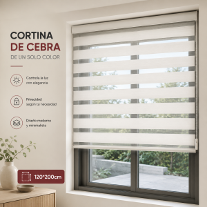 Cortina Cebra Gris 120 × 200 cm