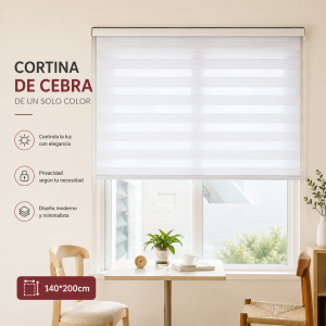 Cortina Cebra Blanca 140 × 200 cm