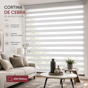 Cortina Cebra Gris 200 × 200 cm