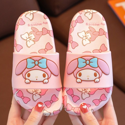 Sandalias rosas My Melody para niña, diseño kawaii con moño, suaves y cómodas talla 30-35 , al por mayor 81399
