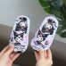 Sandalias moradas Kuromi para niña, diseño kawaii 3D con moño y corazones tallas 30-35, cómodas y ligeras 81400