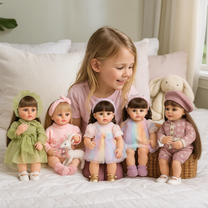 Muñeca interactiva con sonidos de llanto y risa, con sonidos realistas, varios modelos con vestidos coloridos. Ideal para niñas. Venta al por mayor 81412