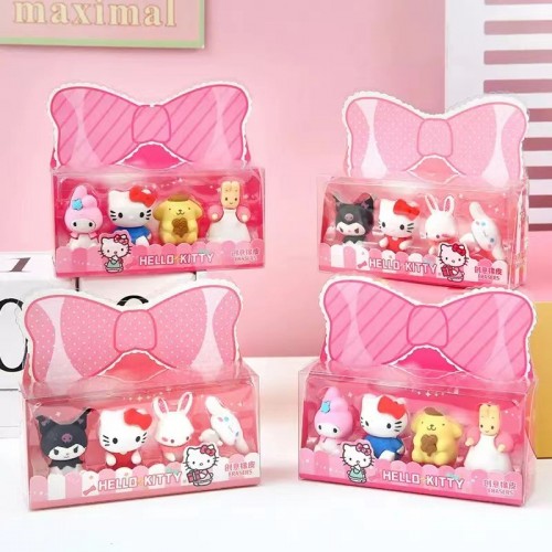 Gomas de Personajes Hello Kitty – Set de Borradores Infantiles Mayoreo 