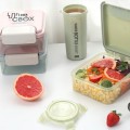 Lunch box Set lonchera hermética y vaso tipo termo (800ml+500ml) al por mayor 8556