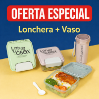 Lunch box Set lonchera hermética y vaso tipo termo (800ml+500ml) al por mayor 8556