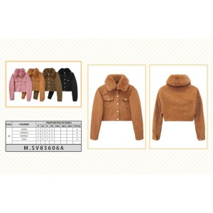 Chamarra corta afelpada tipo borrego para mujer Cuello peluche, estilo crop ,  Forro Cálido.  Calidad Premiun Venta al por mayor 85606 A