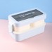 Lonchera rectangular de doble nivel con capacidad de 1400 ml Ideal para lunch, oficina o escuela, colores surtidos: verde, azul y rosa 8808