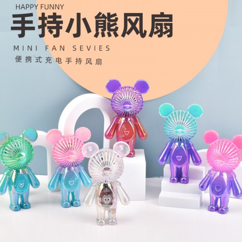Ventilador portatil de mano con figura de oso , MAYOREO 882631 
