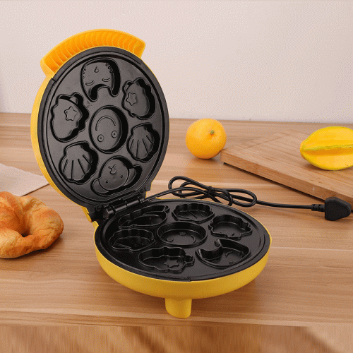 Máquina eléctrica para hornear waffles para el desayuno con figuras para niños 882737