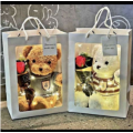 Bolsa de regalo con muñeco de oso, oso de peluche y rosa de jabon, regalo del Día de San Valentín para novia, al por mayor 882863