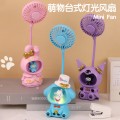 Mini ventilador portátil de mano y escritorio con carga USB y luz de figuras animadas 883023