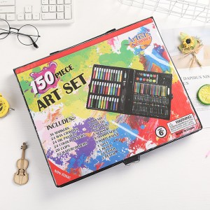 Estuche de arte infantil 150 piezas con colores, marcadores, acuarelas y accesorios, modelo LM-300925, venta por mayoreo