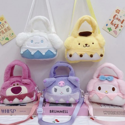 Bolso de peluche con correa de dibujos animados sanrio mayoreo 883121