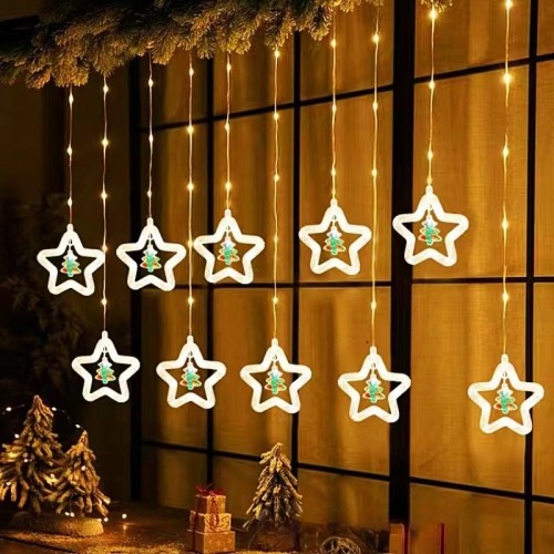  Cortina colgante de Navidad de luz LED (ESTRELLAS)