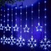 Serie colgantes de luces led cortina estrellas y copos de nieve para navidad venta por mayoreo 883229