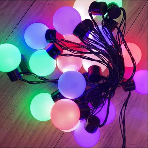 Serie de luces LED tipo globo multicolor 5 metros con 20 focos decoración interior y exterior 883231