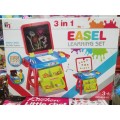 Juego educativo 3 en 1 easel learning set con pizarra magnética, pizarra de tiza y cajones organizadores para niños, incluye 42 piezas, venta por mayoreo 883313