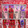 Ramo de rosas de jabón con luz LED varios colores, ideal como regalo romántico y decoración para San Valentín. Venta por mayoreo 3415