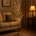 Árbol decorativo artificial en color blanco con 150 cm de altura, de luces LED cálidas en forma de estrellas. Ideal para decoración. Venta por mayoreo 883618