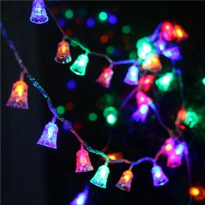 Guirnalda decorativa de luces LED multicolor con diseño de campanitas, perfecta para fiestas, Navidad, Halloween o decoración de interiores y exteriores venta al por mayor 883641