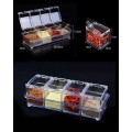 Caja con 4 especieros de condimentos transparente multifuncionales para cocina venta al por mayor. 3734