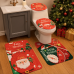 Juego de baño navideño de 3 piezas con diseños de Navidad Ideal para decorar tu baño durante la temporada decembrina. Venta al por mayor 883787