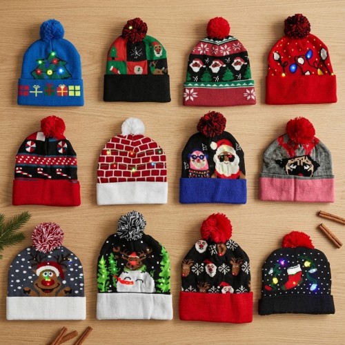 Gorro navideño sin luz en diseños y colores surtidos, ideal para complementar atuendos, fiestas y celebraciones decembrinas. Venta por mayoreo Gorro navideño sin luz en diseños y colores surtidos, ideal para complementar atuendos, fiestas y celebraciones decembrinas. Venta por mayoreo