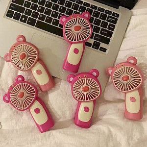 Ventilador portátil manual recargable diseño oso para niños y adultos ventilador de mano compacto silencioso ideal para calor uso escolar oficina y viaje Venta al por mayor 886183