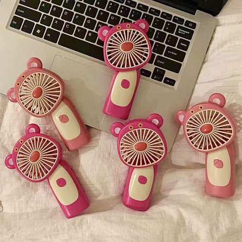 Ventilador portátil manual recargable diseño oso para niños y adultos ventilador de mano compacto silencioso ideal para calor uso escolar oficina y viaje Venta al por mayor 886183