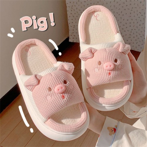 Pantuflas de lino diseño de cerdo , MAYOREO 888881693021