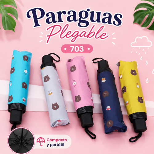 Paraguas plegable con diseño estampado en varios colores. Ideal para protegerse de la lluvia con estilo y practicidad. Venta por mayoreo Paraguas plegable con diseño estampado en varios colores. Ideal para protegerse de la lluvia con estilo y practicidad. Venta por mayoreo