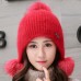 Gorro tejido grueso aterciopelado de invierno para mujer 90873