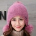 Gorro tejido grueso aterciopelado de invierno para mujer 90873