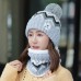 Gorro de lana con protección para los oídos y nariz engrosado de terciopelo de invierno para mujer 90874