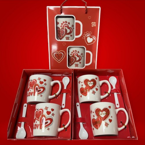 Taza con cuchara para regalo día de San Valentín 91063