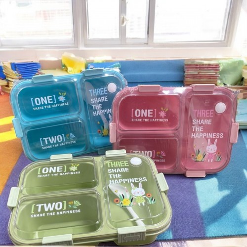 Topper lonchera con 3 compartimentos de comida con dibujos para niños al por mayor 93058