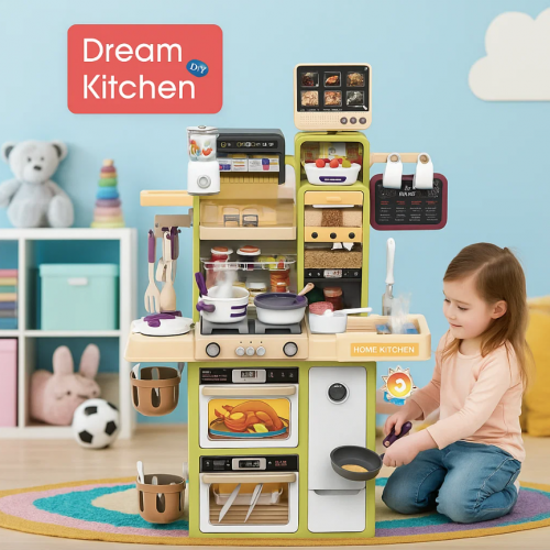 Cocina infantil de 93 cm con efecto de humo real, luces y sonidos. Modelo 93T-3. Incluye accesorios y funciones interactivas para un juego más realista. Ideal para niñas y niños. Venta por mayoreo Cocina infantil de 93 cm con efecto de humo real, luces y sonidos. Modelo 93T-3. Incluye accesorios y funciones interactivas para un juego más realista. Ideal para niñas y niños. Venta por mayoreo