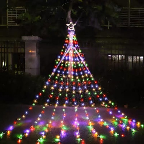 Serie en forma árbol de navidad 4m. luz colores solar 9827-5