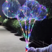 Globo transparente con luz LED y baston. Ideal para fiestas y decoración. 18 pulgadas. Venta por mayoreo