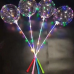 Globo transparente con luz LED y baston. Ideal para fiestas y decoración. 18 pulgadas. Venta por mayoreo