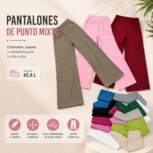 Pantalones de punto mixto de XS a L por mayoreo