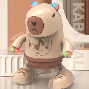 Robot oso musical con luces LED en orejas y manos, baila con música y movimiento automático AD015454