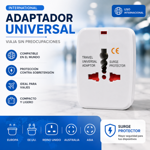 Adaptador Universal de Viaje Blanco