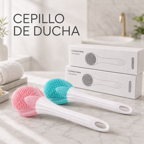 Cepillo de ducha con mango largo y cabezal texturizado, ideal para limpieza y masaje en baño. Venta por mayoreo Cepillo de ducha con mango largo y cabezal texturizado, ideal para limpieza y masaje en baño. Venta por mayoreo