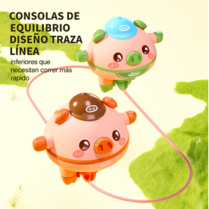 Juguete interactivo de cerditos que corren sobre cuerda siguiendo la línea. Ideal para niños pequeños, desarrolla equilibrio, coordinación y diversión Venta al Por mayor AEF158-15