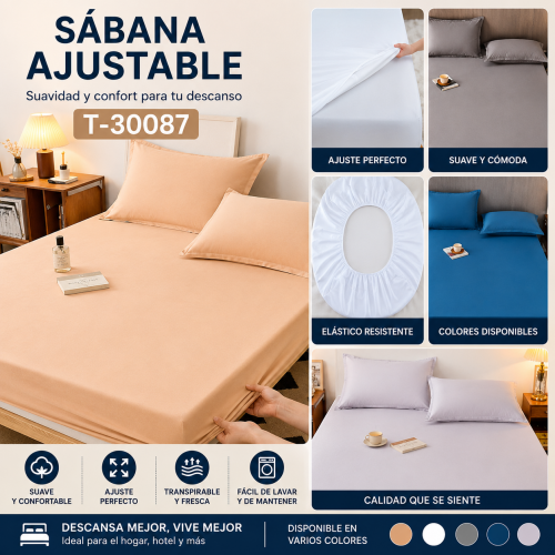 Sábana Ajustable T-30087 en Colores Surtidos