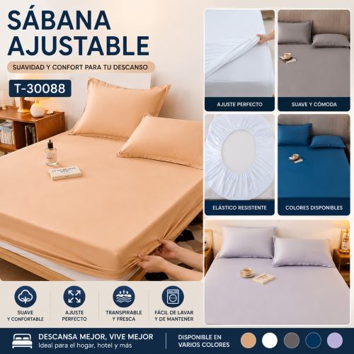 Sábana Ajustable T-30088 en Colores Surtidos