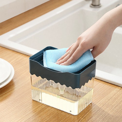 Dispensador de jabón automática para detergente líquido y soporte para esponja, práctico y portátil Por Mayoreo APTD-21