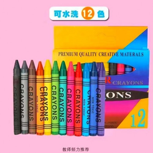 Juego de crayolas de 12 colores para colorear (8cm de largo) mayoreo AR049